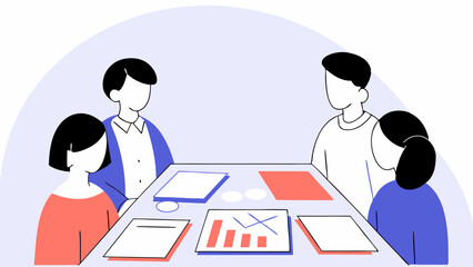 Office Team Working on Financial Reports – Suitable for Budgeting and Accounting Concepts