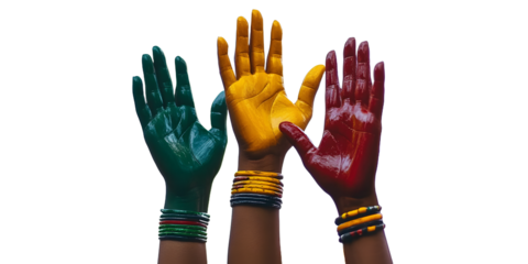 hands raised in the air, juneteenth celebration