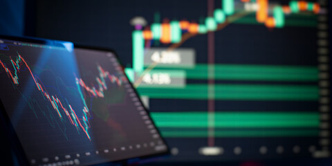 Candle stick graph chart of stock market investment trading.Market Analyze.
