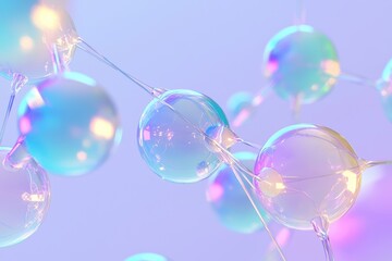 Translucent spheres connecting in a minimalist neural network design