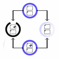 Project Management Workflow – Suitable for Task Planning and Agile Office Illustrations
