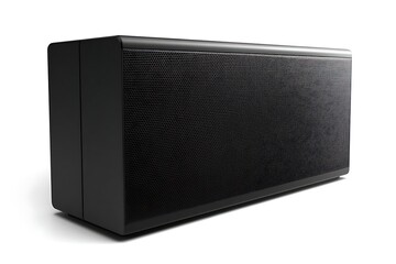 Obraz premium Black portable sound box speaker isolated on white for music listening