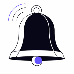 Notification Bell -An outline of a bell, often with a small dot or number indicating new notifications