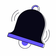 Notification Bell -An outline of a bell, often with a small dot or number indicating new notifications