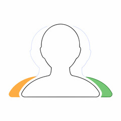 User Profile - A silhouette of a human head and shoulders, representing a user account or profile.