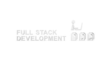 Fototapeta premium FULL STACK DEVELOPMENT concept white background 3d render illustration
