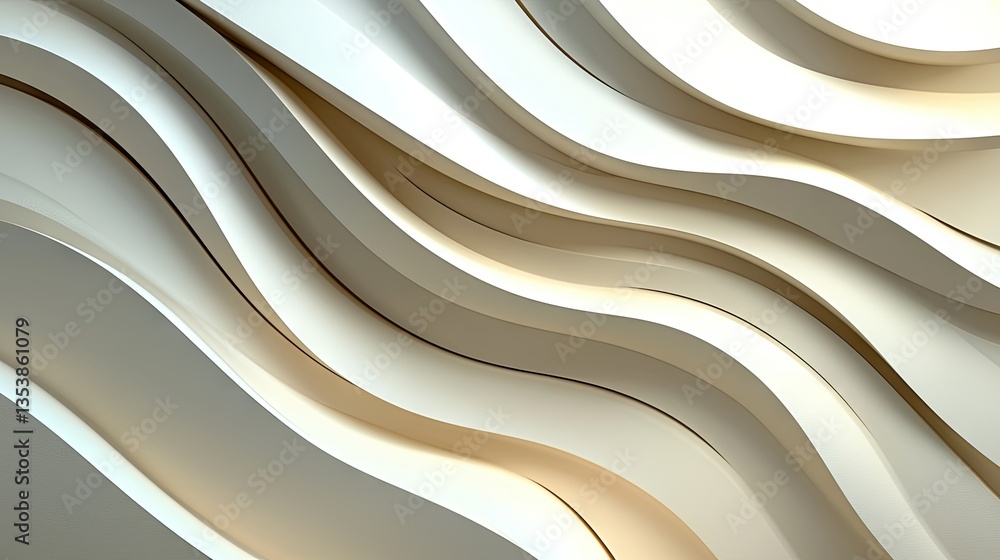 Poster soft, wavy lines creating an elegant, smooth abstract background with a modern feel.