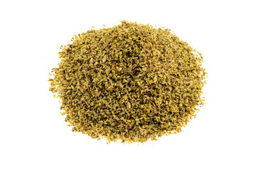 Dried Oregano Pile Isolated on White