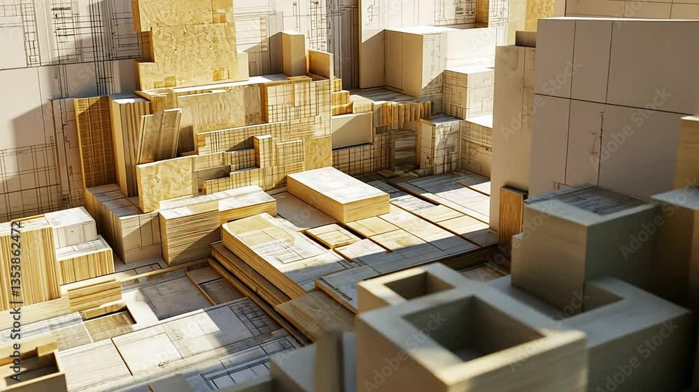 Aufkleber construction and design render showcasing detailed blueprints generative ai