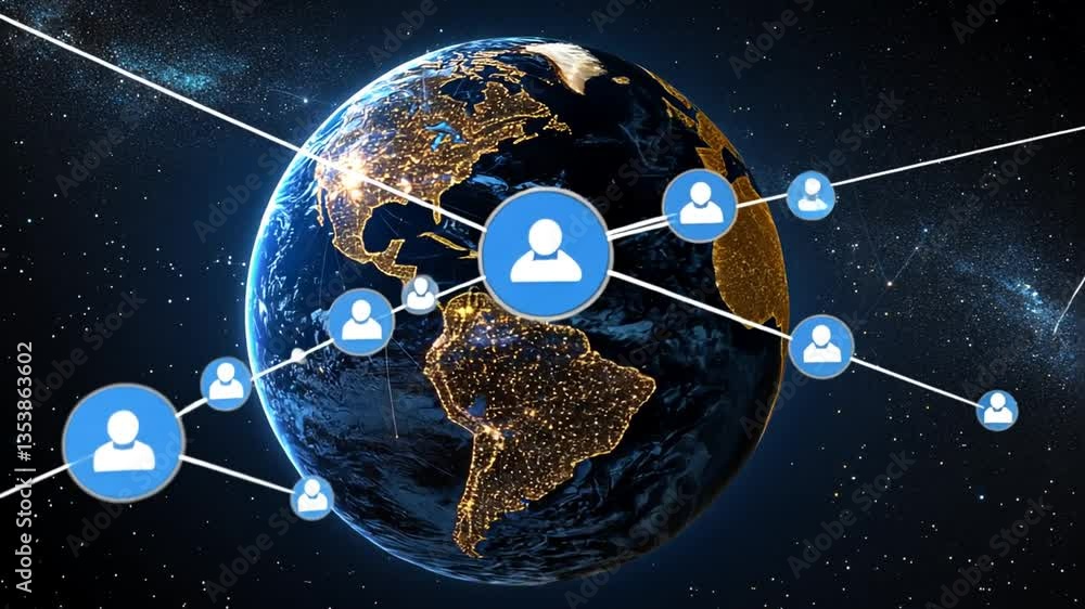 Poster connect global networks through technology on planet earth generative ai