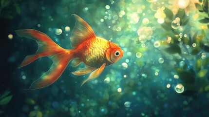 Naklejka premium there are many goldfish swimming in the water with a lot of fish, floating goldfish