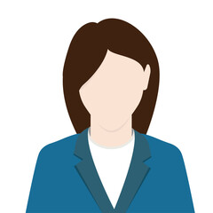 Minimalist businesswoman icon with tie isolated on background. Concept for business poster design, and user profile. Vector illustration graphic design