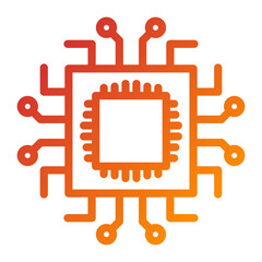 Vector Design Microprocessor Icon Style