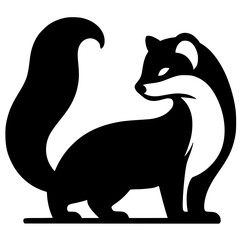 Silhouette of a ferret
