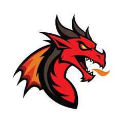 Fototapeta premium red dragon tattoo Mascot logo