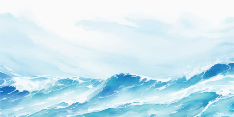 Flowing Blue and White Coastal Water Splash: A Dreamy and Abstract Interpretation of the Ocean’s Motion, Featuring Layered Waves and a Gentle Breeze Across the Sea
