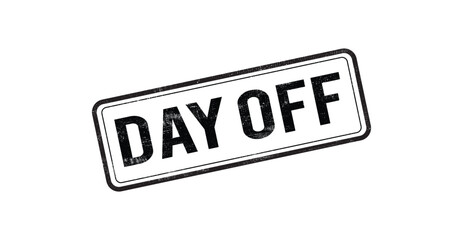Day off - black rubber frem stamp with grunge effect.  Day Off grunge effect illustration on transparent background PNG. 