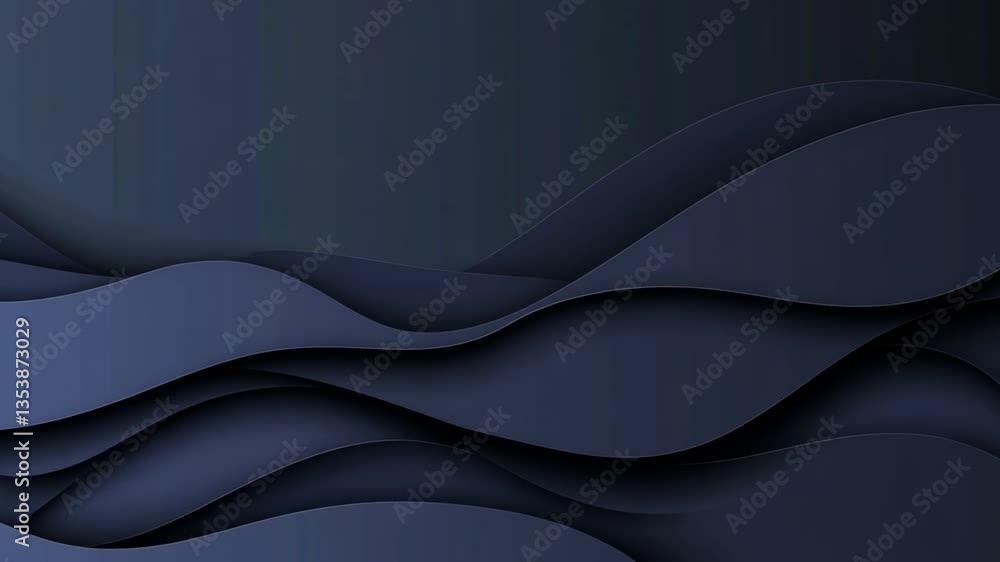 Aufkleber dark blue waves create an elegant abstract banner design generative ai