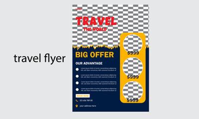 corporate minimal travel business flyer design template