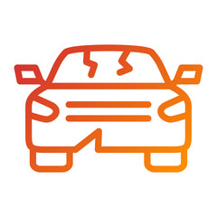 Broken Car Icon Style