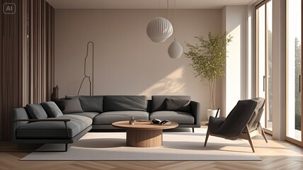 modern living room with fireplace