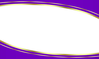 Abstract purple gold luxury curved line frame as cover decoration isolated on white background