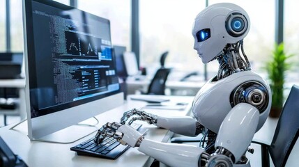 The role of technology in modern office environments through robotics.