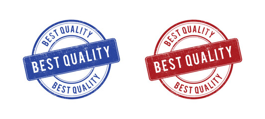 Blue and red Best Quality stamp Grunge round rubber seal stamp set in no background vector, Quality Assured Rubber Stamp. Best Quality Assured Grunge Stamp Seal Vector Illustration