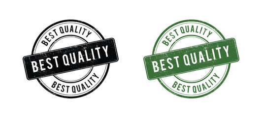 Black and green Best Quality stamp Grunge round rubber seal stamp set in no background vector, Quality Assured Rubber Stamp. Best Quality Assured Grunge Stamp Seal Vector Illustration