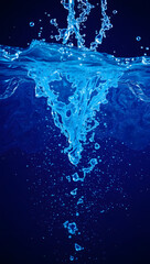 Pure Blue Water Swirl: Vibrant Underwater Bubbles and Fluid Movement for Refreshing Aquatic Art