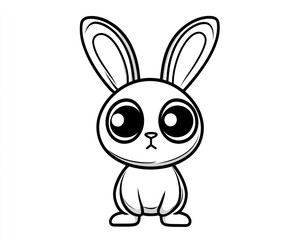 Fototapeta premium Adorable cartoon bunny with large eyes