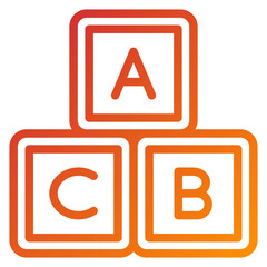 ABC Blocks Icon Style