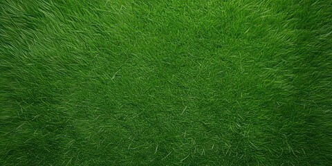 A detailed top-down shot of a healthy and well-manicured green grass surface