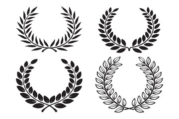 Laurel Wreath Vector Set - Classic Award and Achievement Symbols