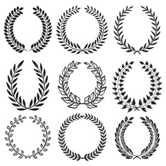 Laurel Wreath Vector Set - Classic Award and Achievement Symbols
