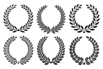 Laurel Wreath Vector Set - Classic Award and Achievement Symbols