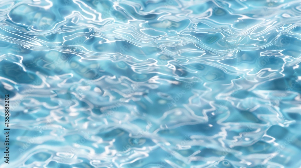 Poster seamless 3d water caustics texture with realistic light reflections, creating a rippling aquatic sur