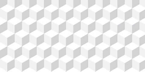 Seamless white geometric cube creative concept triangle overlapping overlap square technology texture. geometric digital cubes fabric and wallpaper grid block texture background.