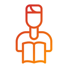 Man Reading Book Icon Style