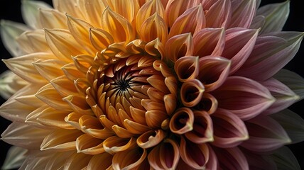 Extreme Close-up of a Dahlia Flower in Vivid Detail