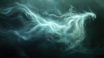 Abstract smoke dragon in dark background (1)