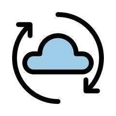 Cloud computing symbol - Cloud computing, cloud infrastructure, technology and network icon.