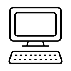 Illustration showing a computer and system unit icon on a white background