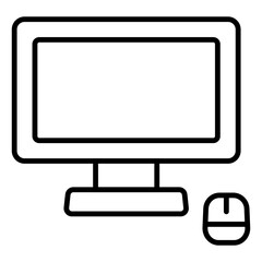 Illustration showing a computer and system unit icon on a white background
