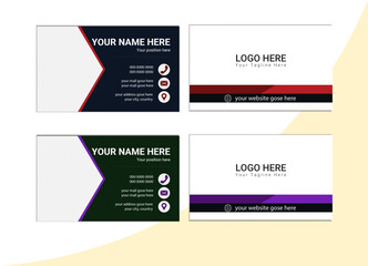 This is vector file. A bundle of 2 temples of different colors business card, modern business card template. this is editable.