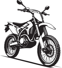 Fototapeta premium Motorcycle Vector Illustration Black and White Outline SVG