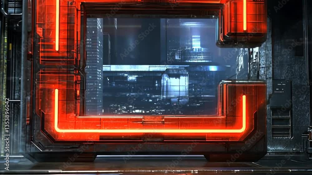 Aufkleber futuristic minimalist font design in an urban night setting generative ai