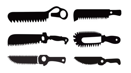 Black Silhouette of a Saw &ndash; Vector Illustration