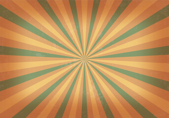 Retro striped background with grunge texture. Vintage backdrop for circus or festival. Vector illustration.