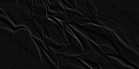 Obraz premium Black crumpled paper background texture pattern overlay. wrinkled high resolution arts craft and Seamless black crumpled paper. 